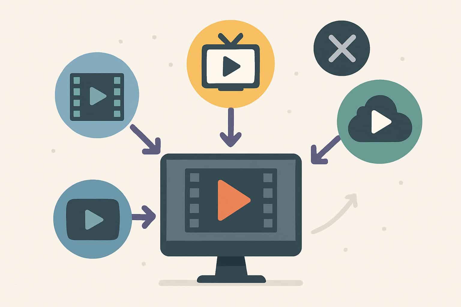 Moviesjoy alternatives comparison flowchart with arrows between streaming platform icons