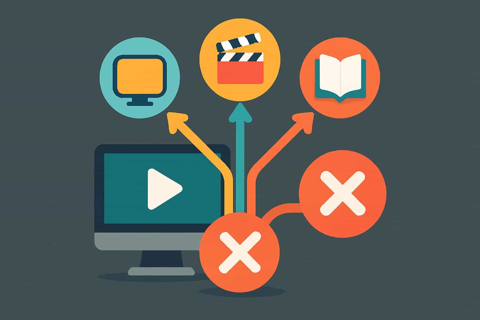 Conceptual flowchart of GoMovies alternatives, arrows linking streaming sites and devices