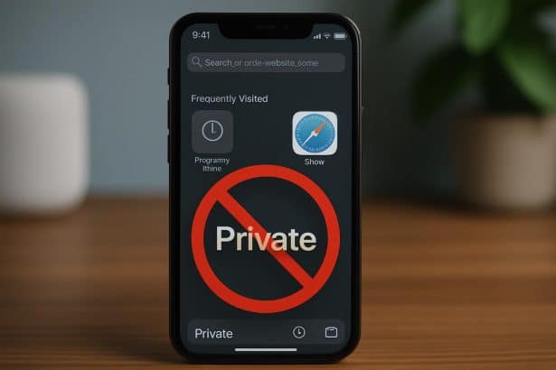 Safari Private Browsing disabled on iPhone settings screen