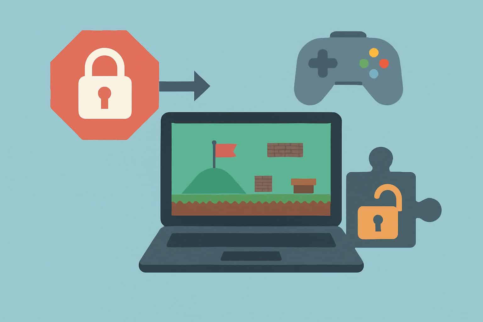 Unblocked Games 66 access flow with arrows linking proxy, firewall, and server nodes