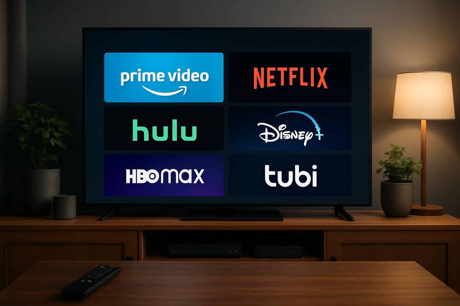 TV and laptop with streaming tiles and film icons for legal 123movies alternatives