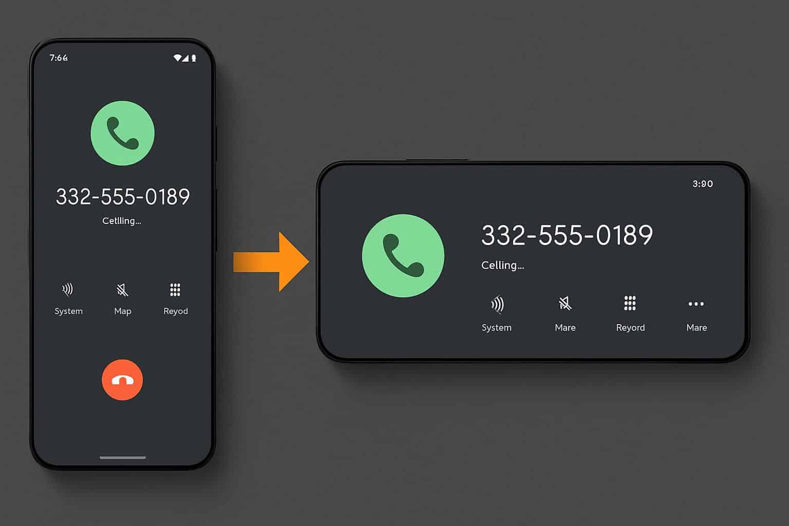 Google Phone app call screen in landscape orientation on Android, bug or feature?