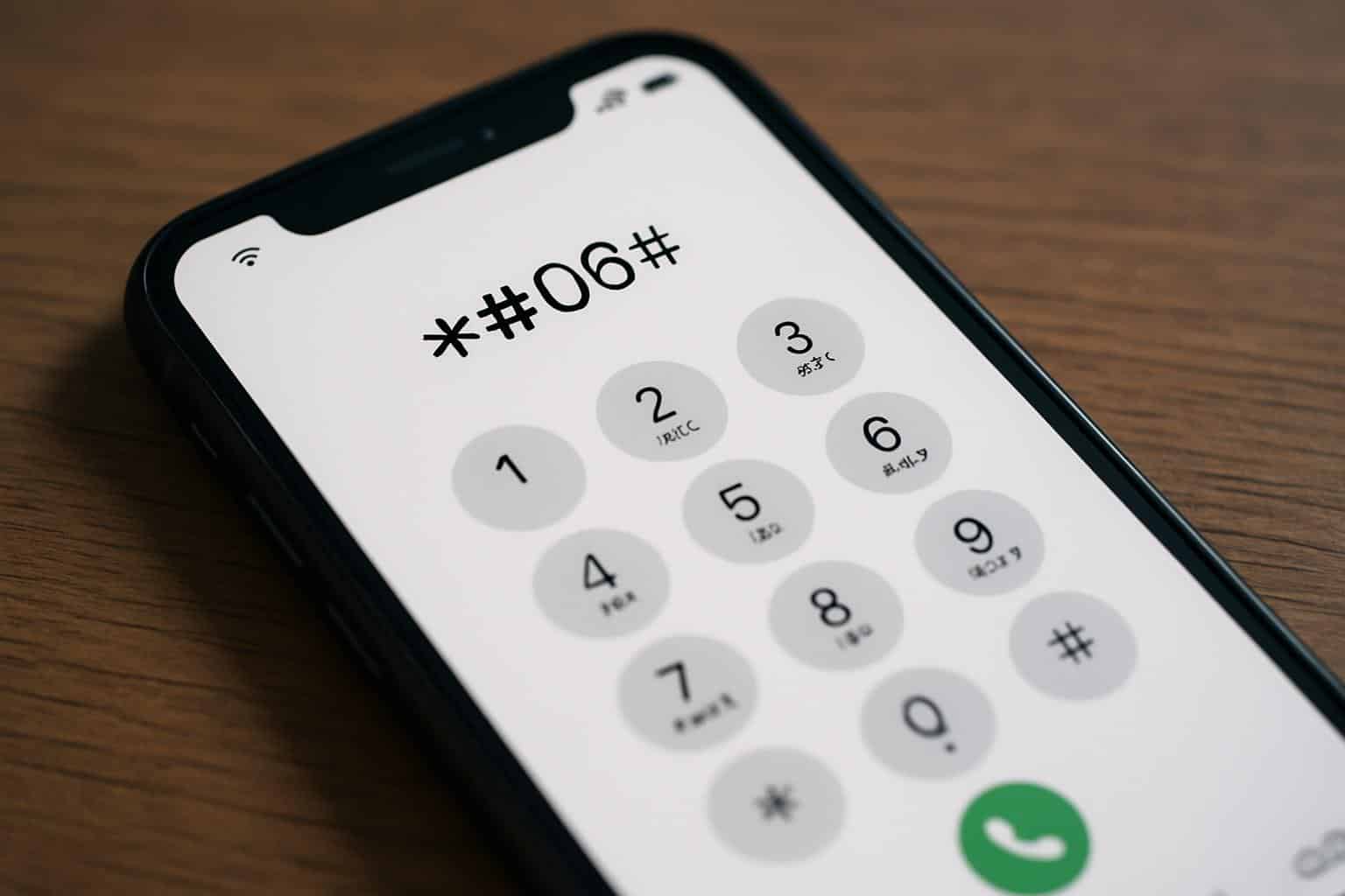 Isometric iPhone dialer with glowing *# USSD keypad icons