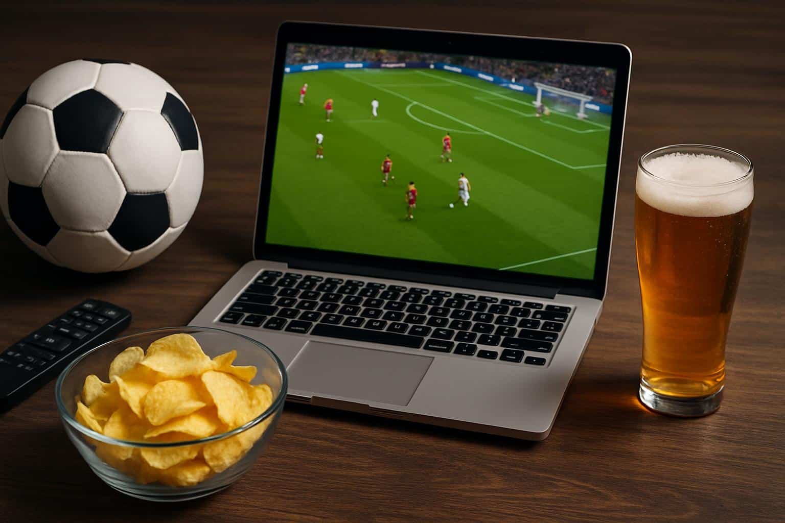Live sports streaming screens on TV, laptop and phone, illustrating MamaHD