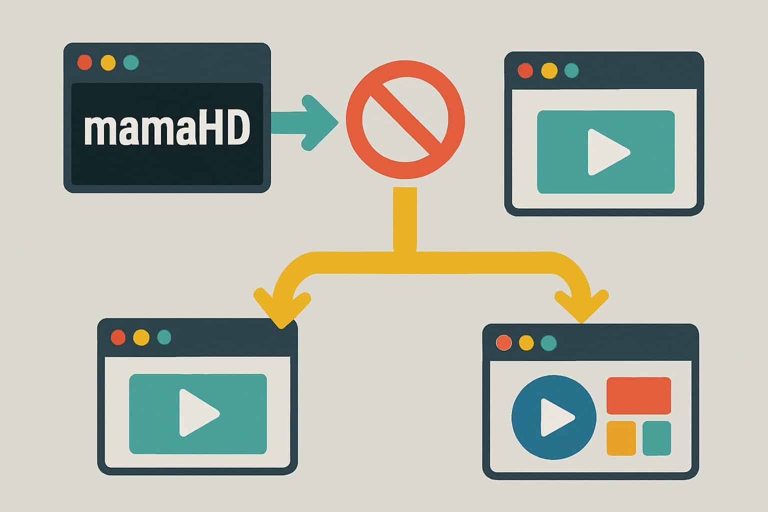 Flowchart of MamaHD for sports streaming, nodes connected by arrows