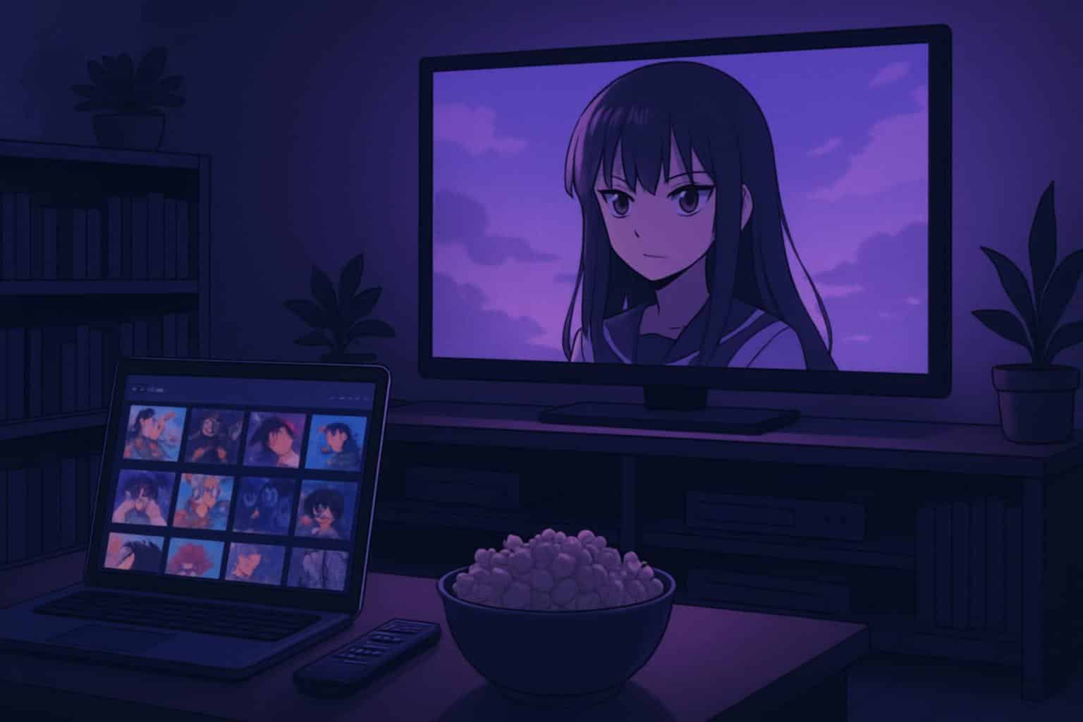 Anime thumbnails across multiple device screens, showcasing 9anime