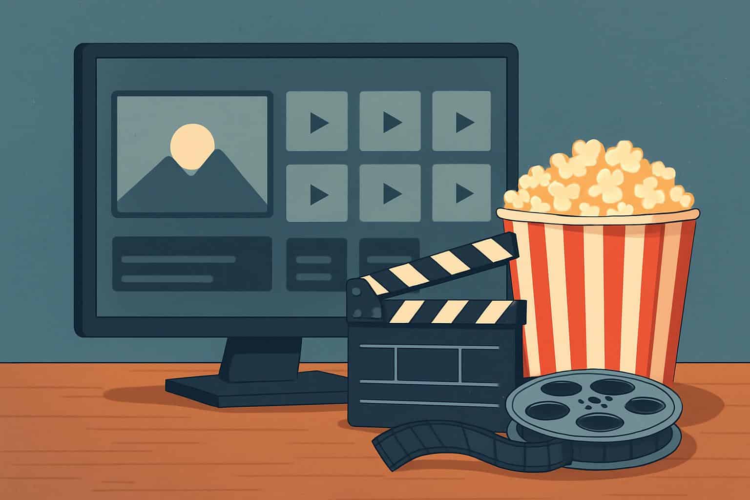 Movies7 alternatives on TV, laptop, and tablet showing movie thumbnails and play icons