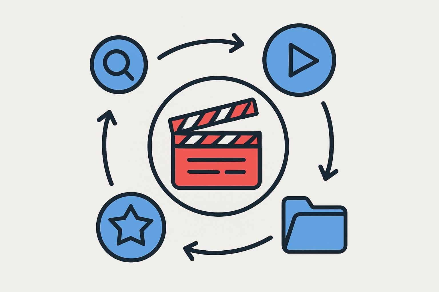 Conceptual flowchart of Movies7 alternatives linking streaming services via arrows