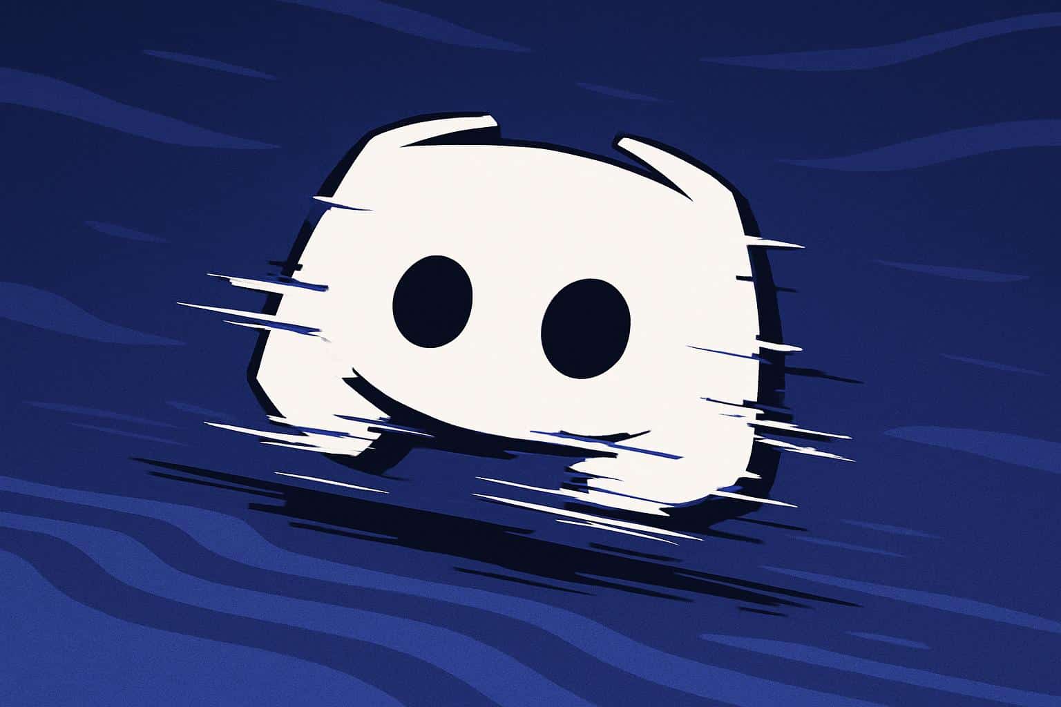 Discord lagging: glitching Discord logo, buffer wheel, stuttering voice chat waveform