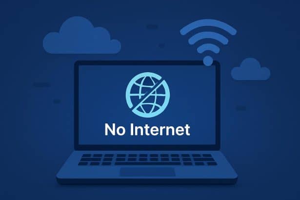 Padlocked Wi‑Fi symbol on dark router, no internet access, secured network concept