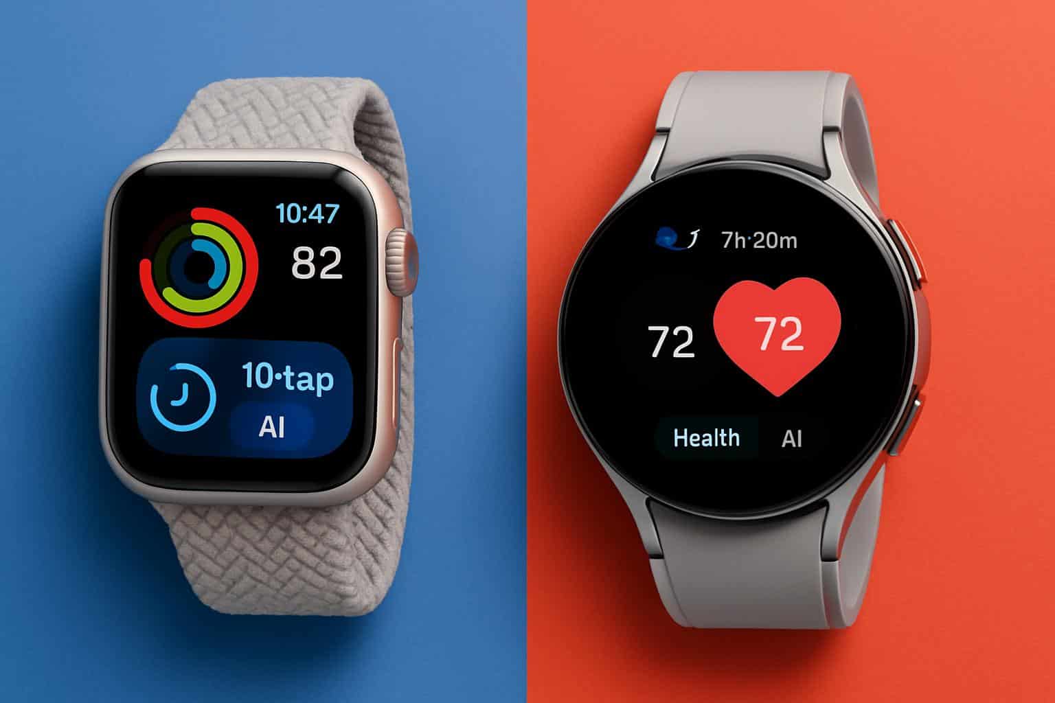 Apple Watch Series 11 and Galaxy Watch 8 smartwatches compared side by side