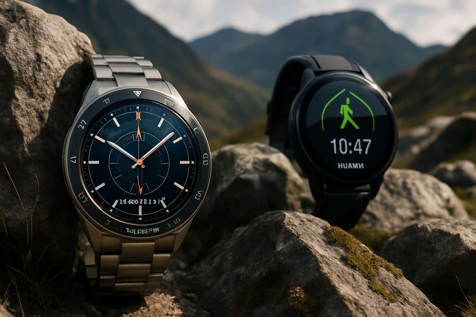 HUAWEI smartwatch and fitness tracker showcasing premium build and trail tech