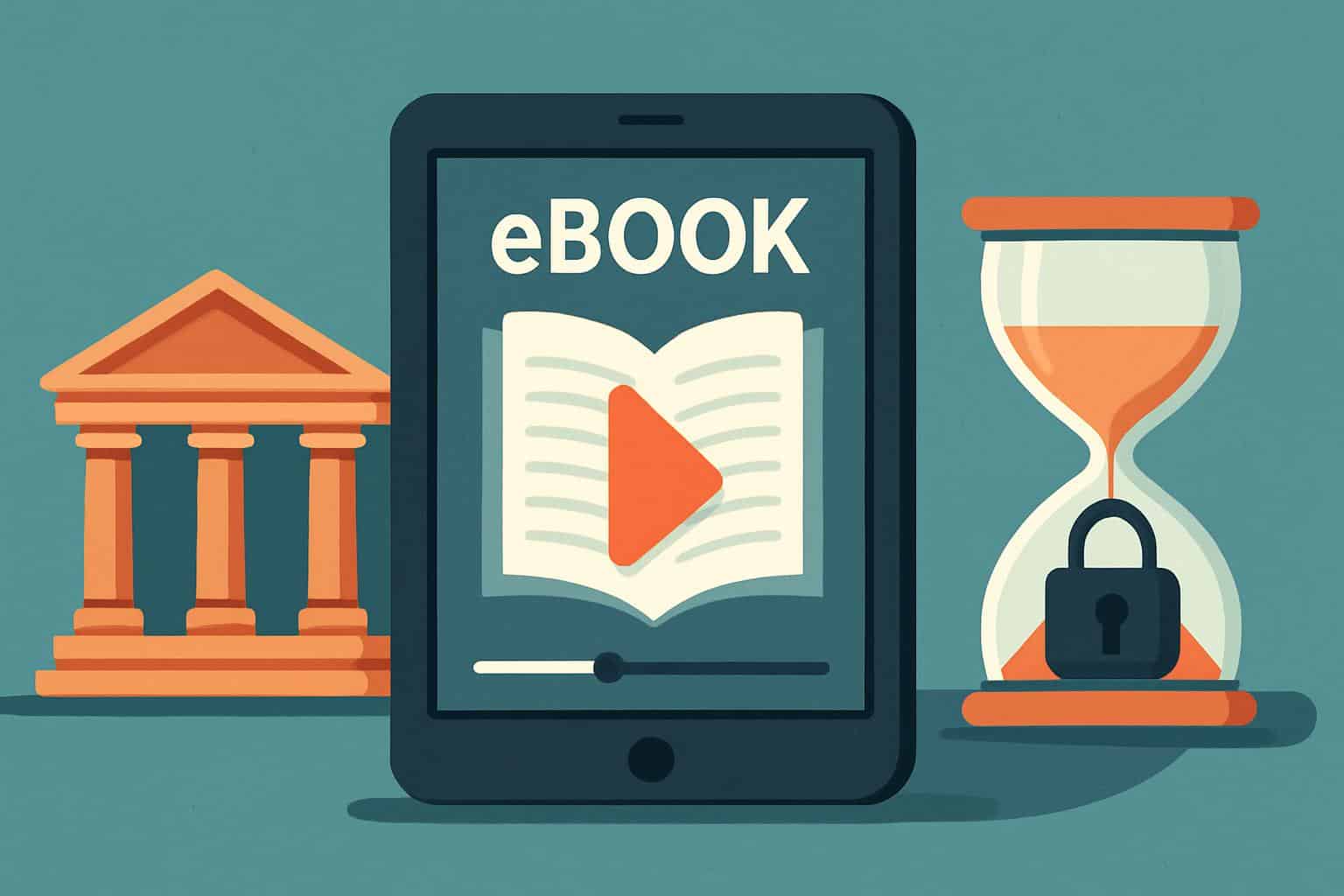 Libby app with clock and queued library eBooks, signaling delivery delays