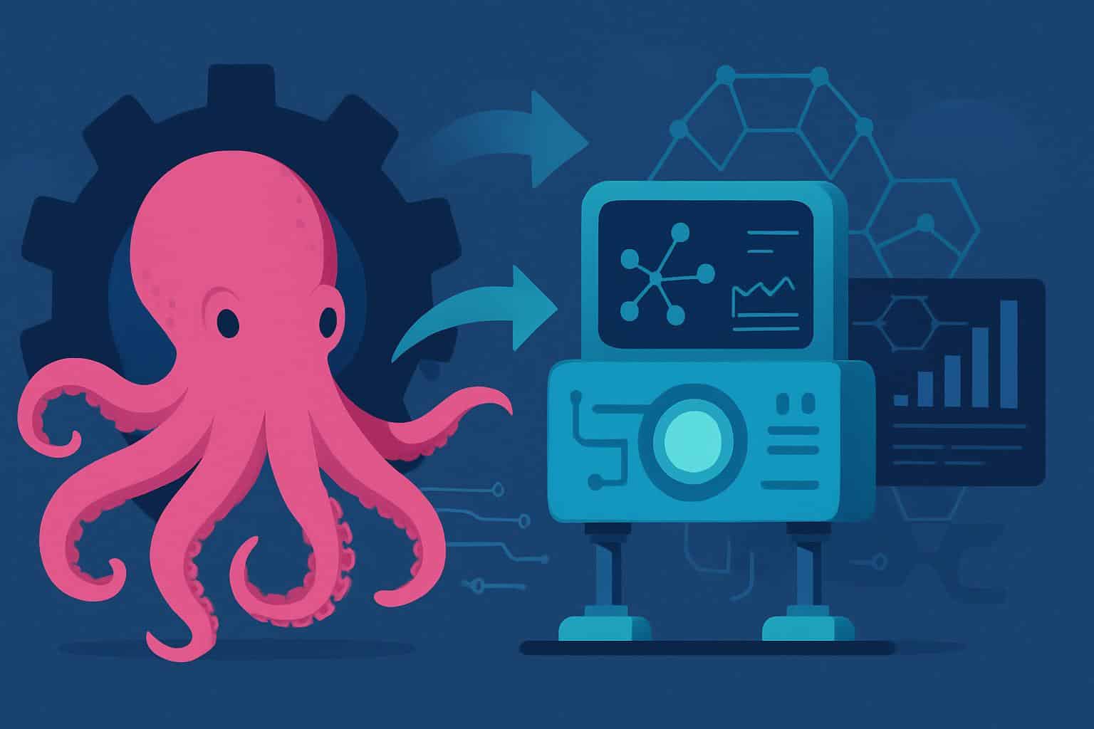 Octopus Energy spins off Kraken AI platform, octopus tentacles over circuitry