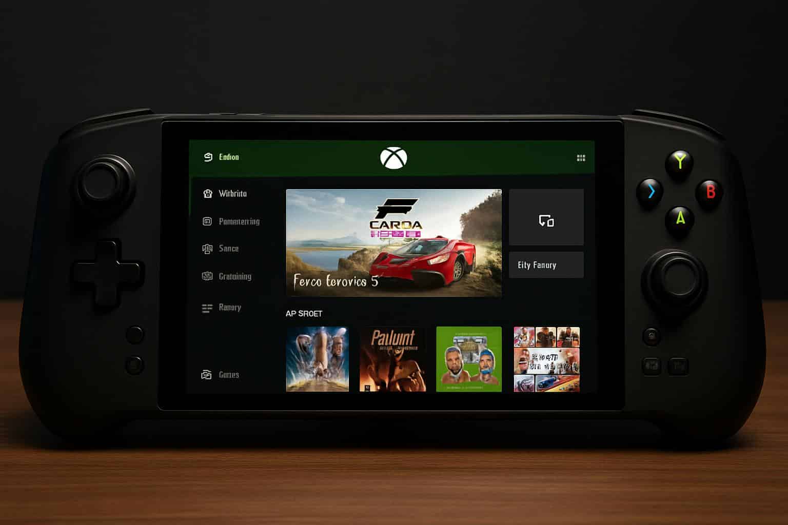 Xbox mode dashboard on a handheld gaming PC
