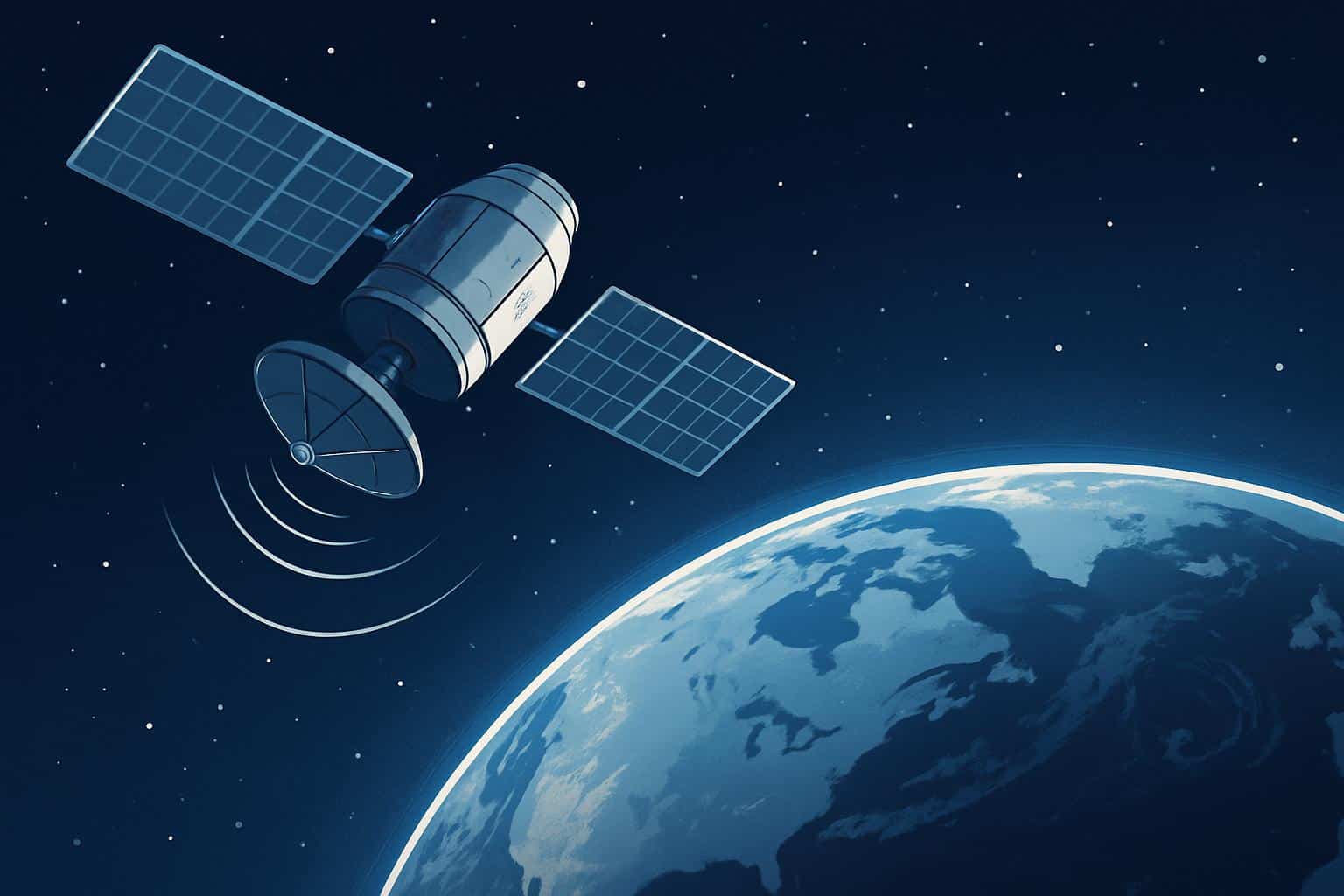FCC logo with Starlink satellites over Earth, highlighting footprint amid NEPA review dispute