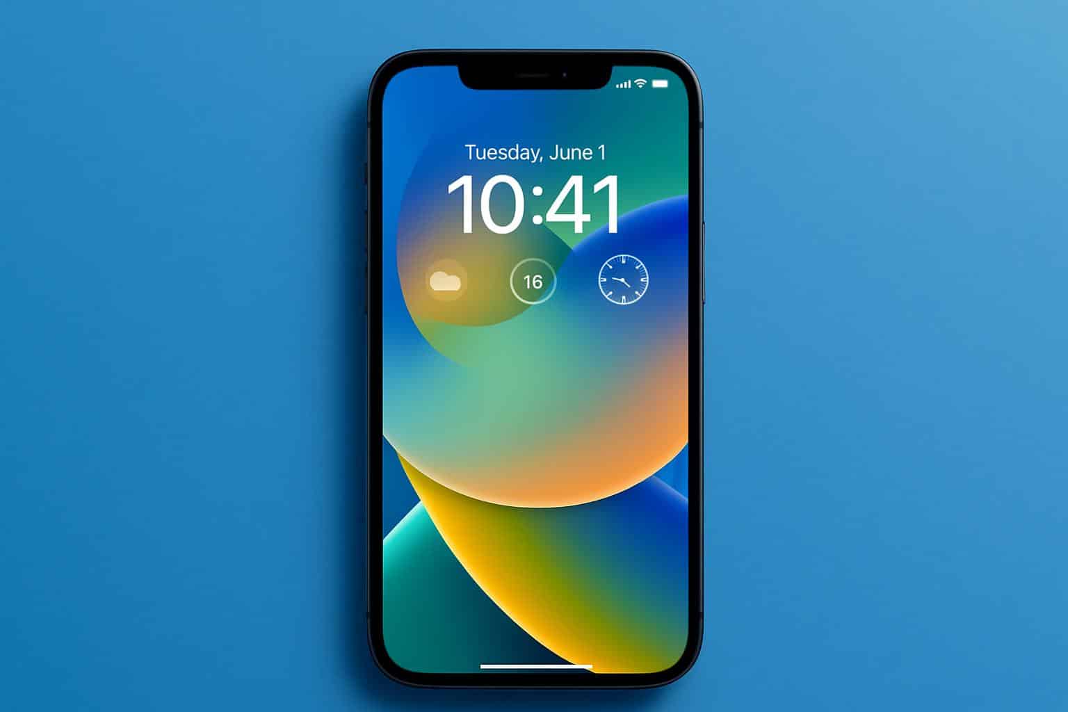 iOS 16 Lock Screen editor showing widget and wallpaper options on iPhone