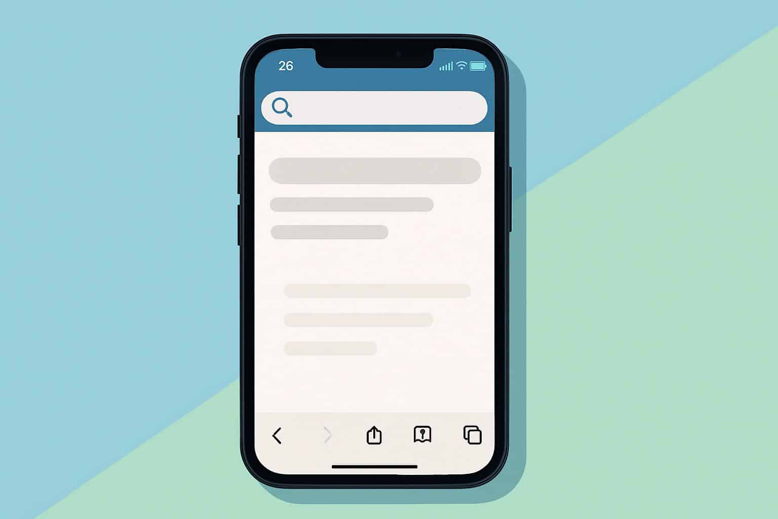 iOS 26 Safari settings option to return the search bar to the top on iPhone