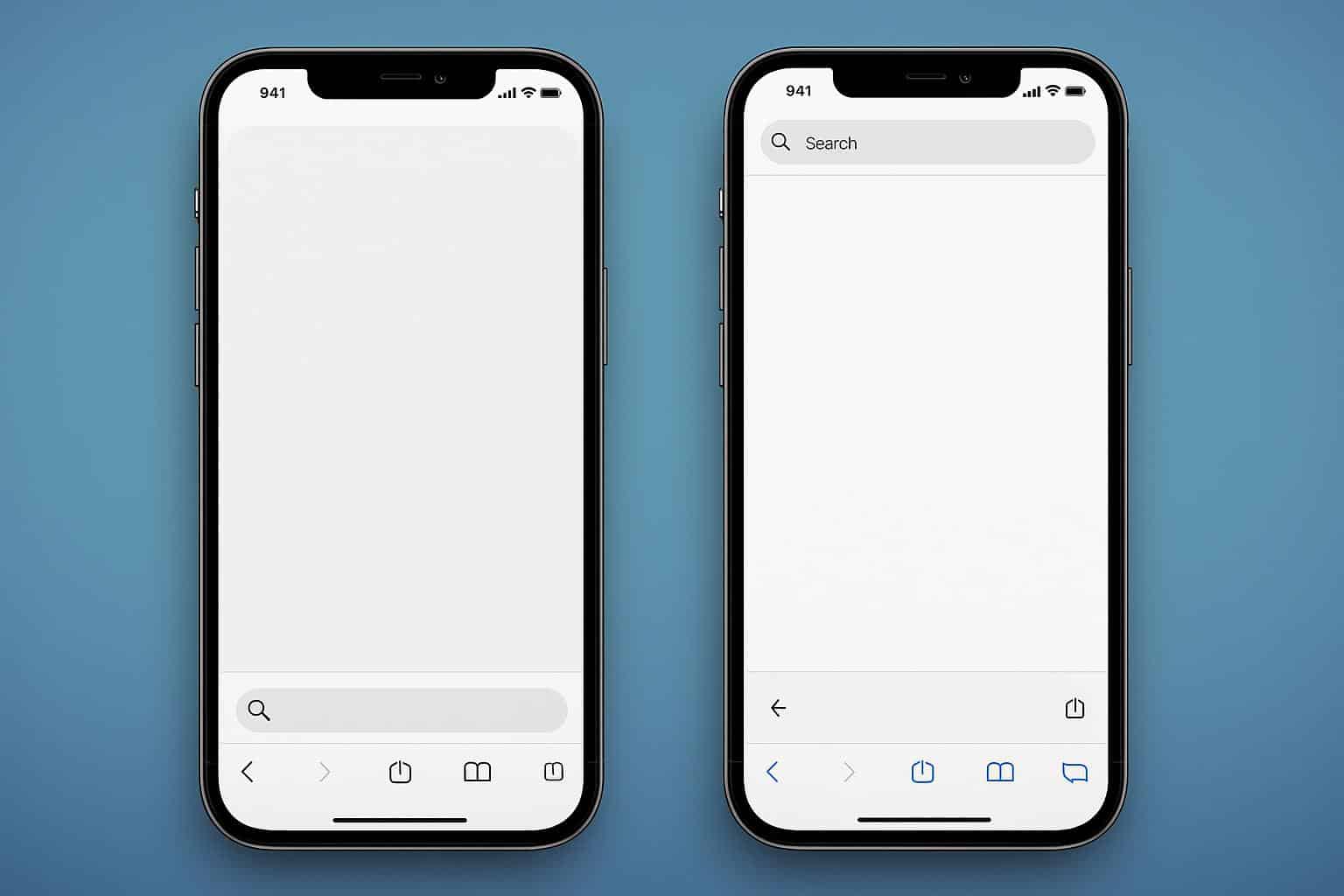 iOS 26 Safari settings to return the search bar to the top of the screen