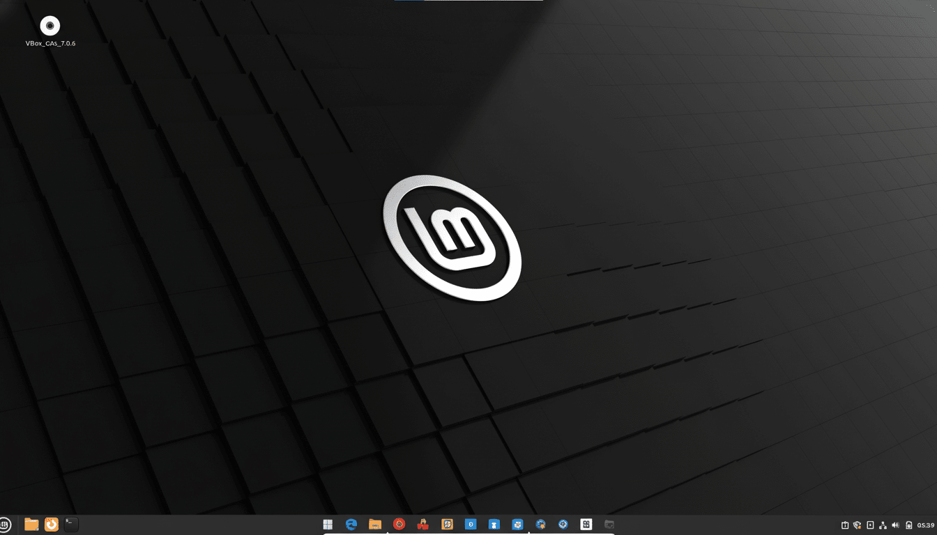 Linux Mint Cinnamon desktop environment with mint logo and green theme