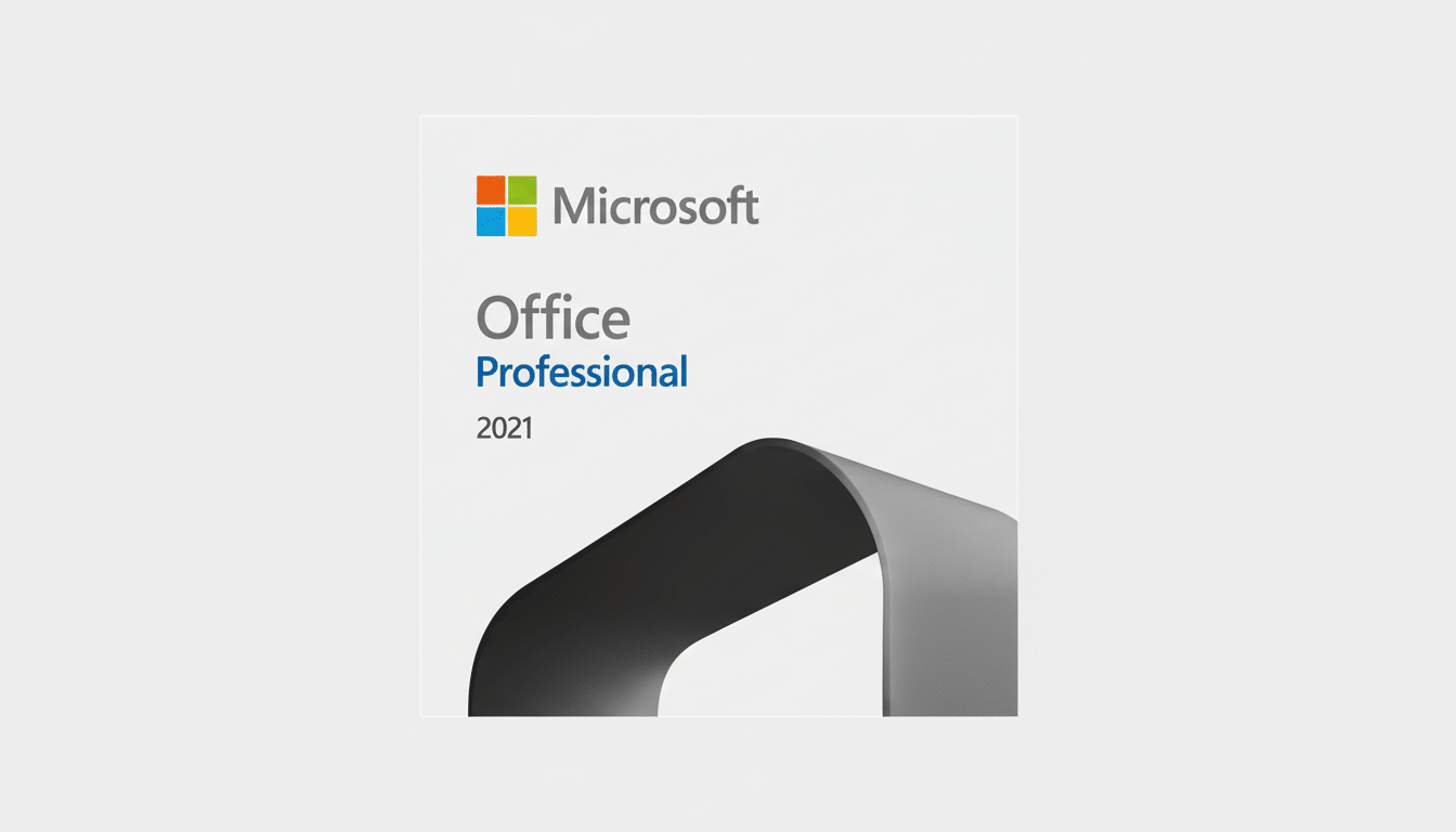 Microsoft Office Professional 2 021 logo on a light gray background, resized to a 16: 9 aspect ratio