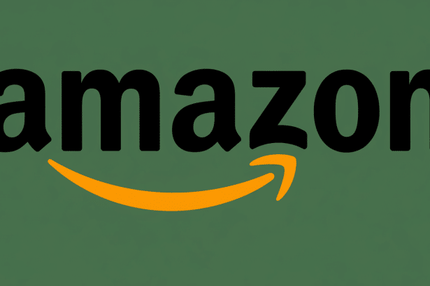 The Amazon logo, featuring amazon in black lowercase letters with a curved orange arrow underneath , resembling a smile and pointing from the ' a' to the 'z'.