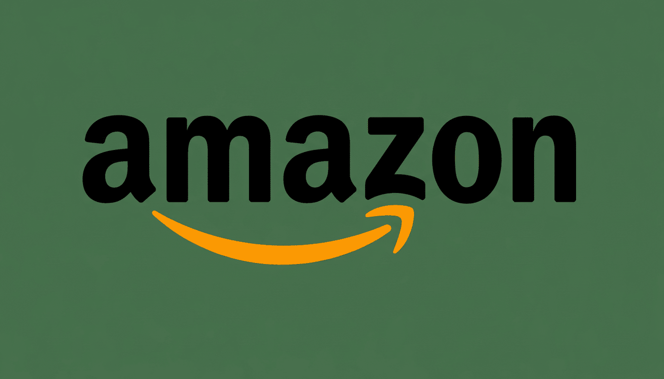 lt Text : The Amazon logo, featuring amazon in black sans-serif typeface with an orange arrow cur