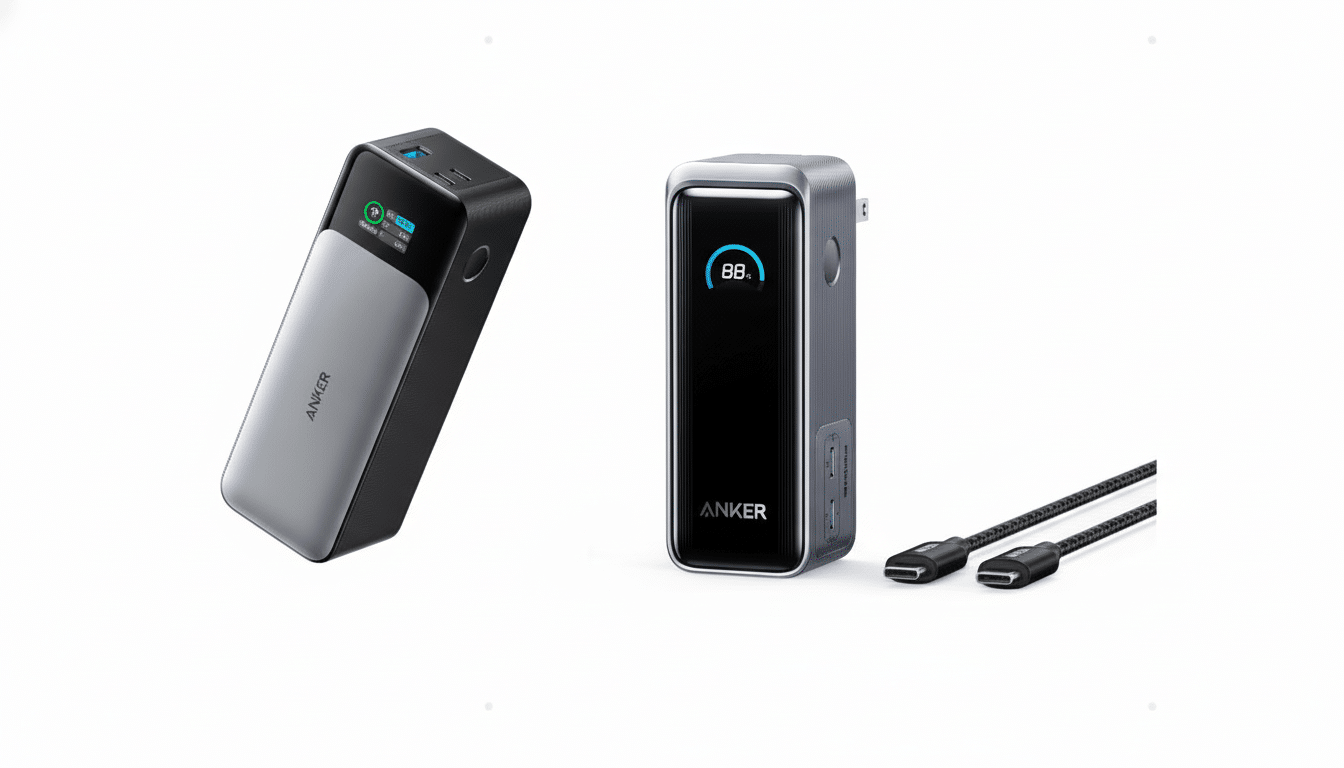 Anker 73 7 Power Bank and Anker 73 5 Charger with cables in a 1 6: 9 aspect ratio.