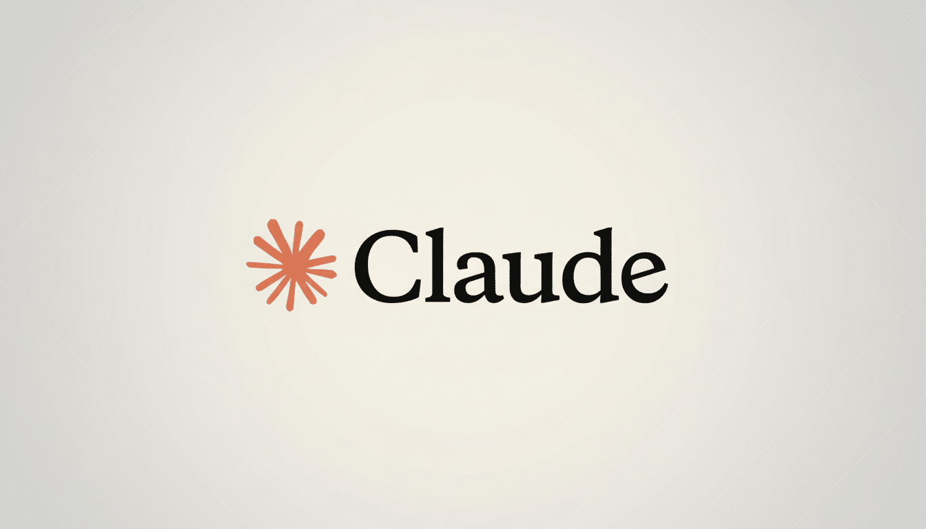 The Claude logo featuring a stylized orange asterisk to the left of the black text Claude on a cream - colored background with a subtle, professional