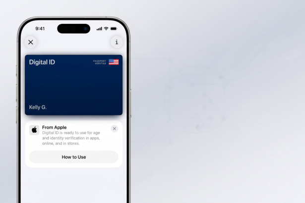 iPhone with Apple Wallet showing U.S. passport digital ID