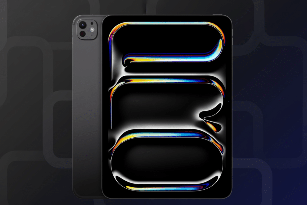 An iPad Pro and iPhone in a professional flat design with a soft gradient and subtle geometric patterns in the background.