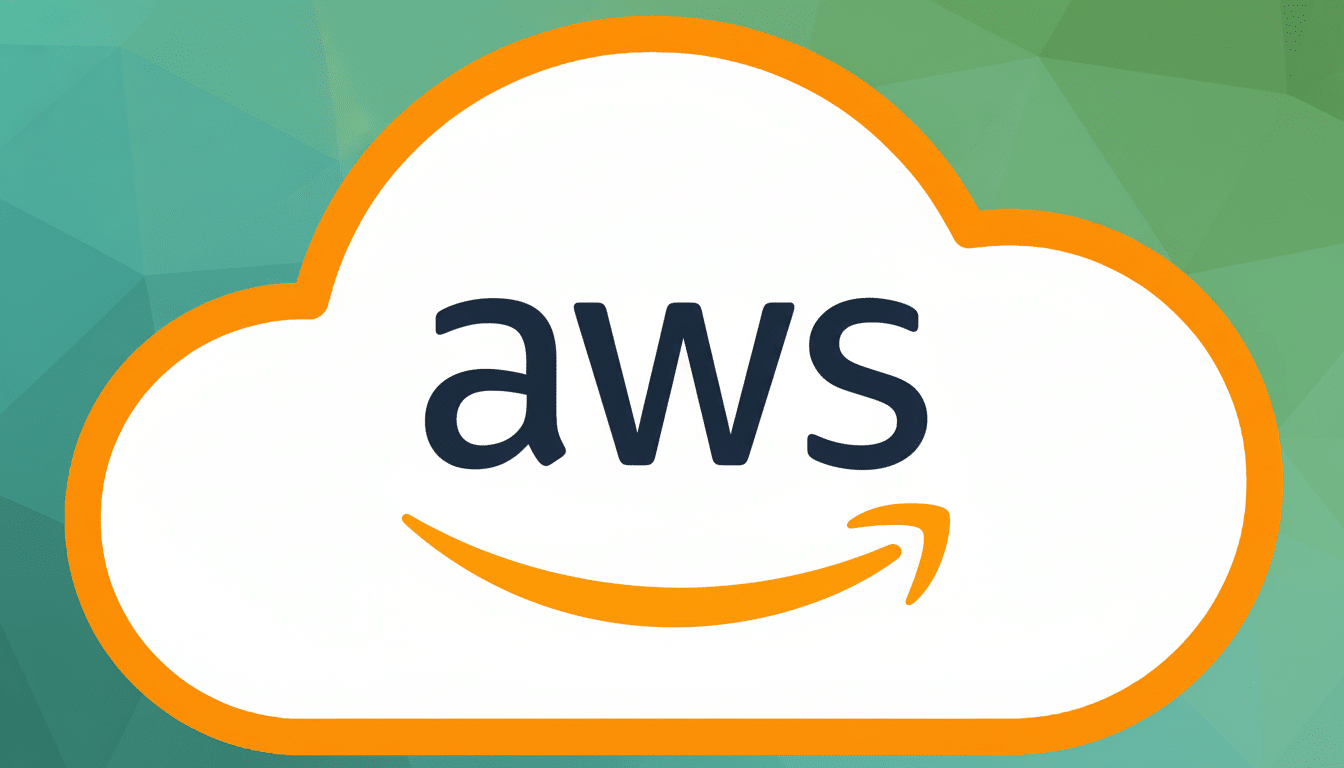 AWS logo with a soft polygonal gradient background. Filename : awslogo enhanced .png