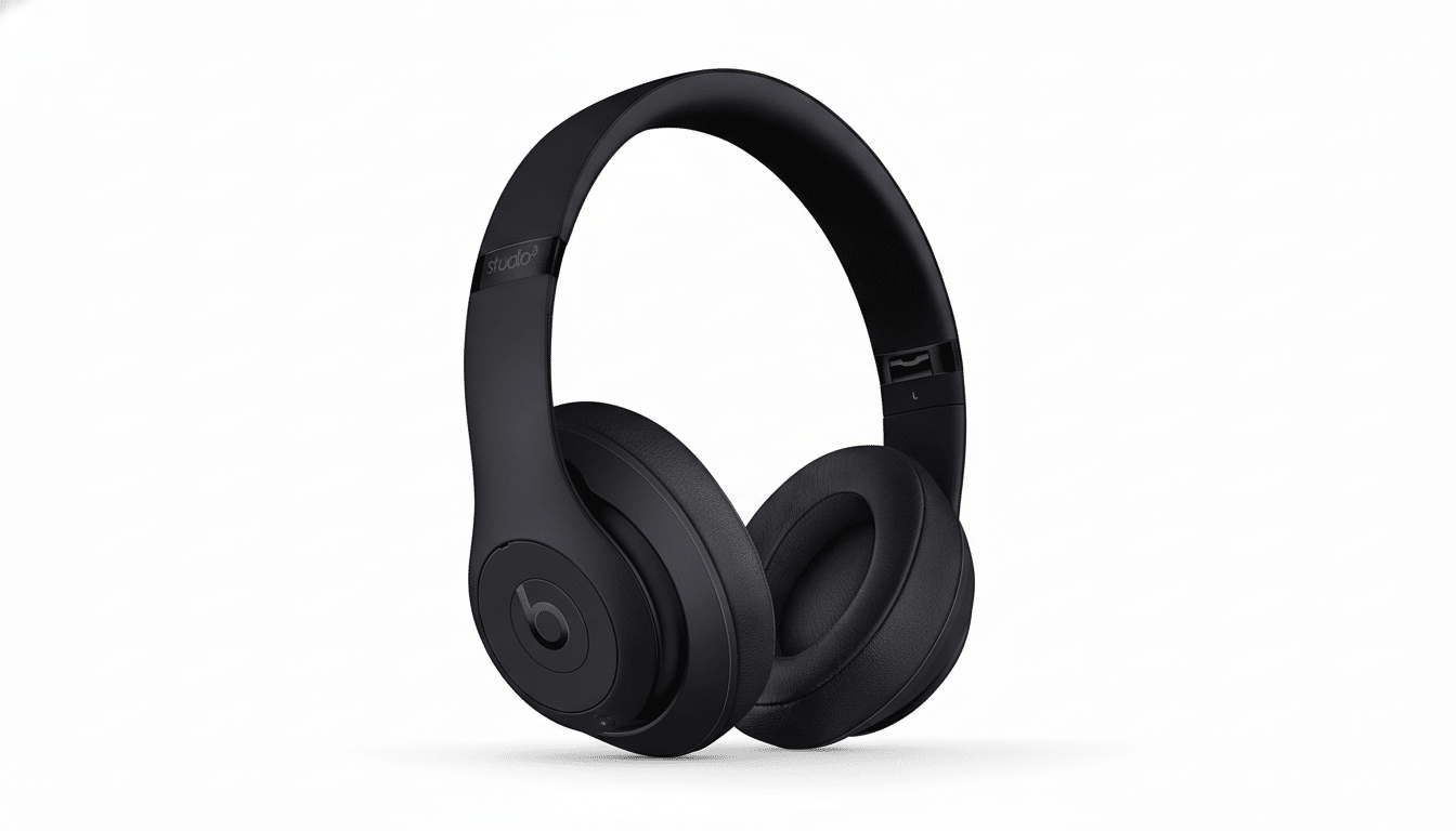 Black Beats Studio3 headphones on a clean white background.