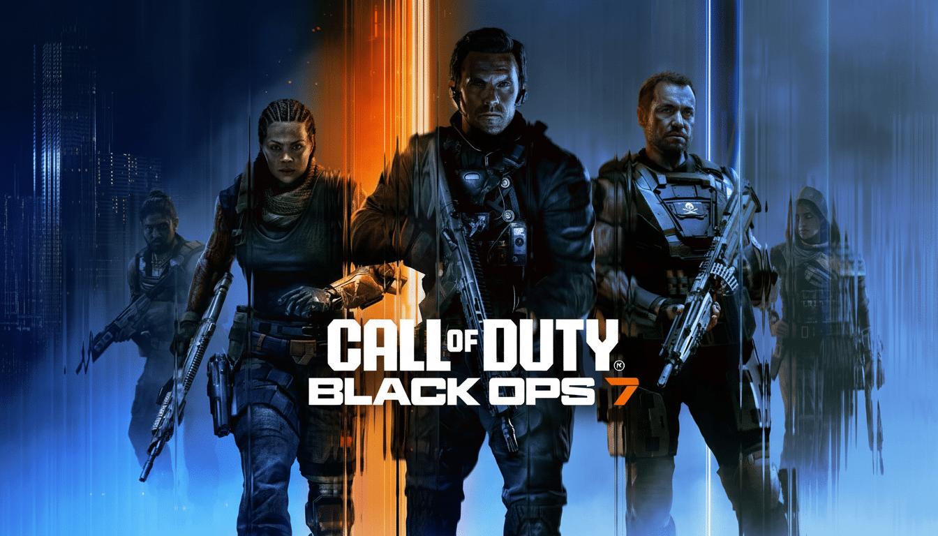 Call of Duty Black Ops 7 game cover featuring a team of soldiers.
