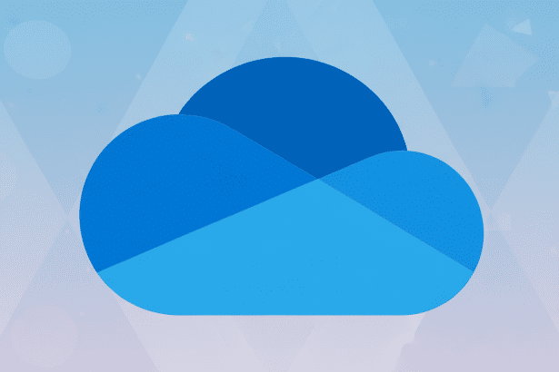 A blue cloud icon with varying shades of blue, set against a professional light blue and purple gradient background with subtle geometric patterns, resized to a 1 6:9 aspect ratio. Filename : bluecloud iconprofessional background.png