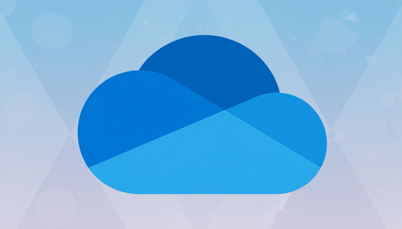 A blue cloud icon with varying shades of blue, set against a professional light blue and purple gradient background with subtle geometric patterns, resized to a 1 6:9 aspect ratio. Filename : bluecloud iconprofessional background.png