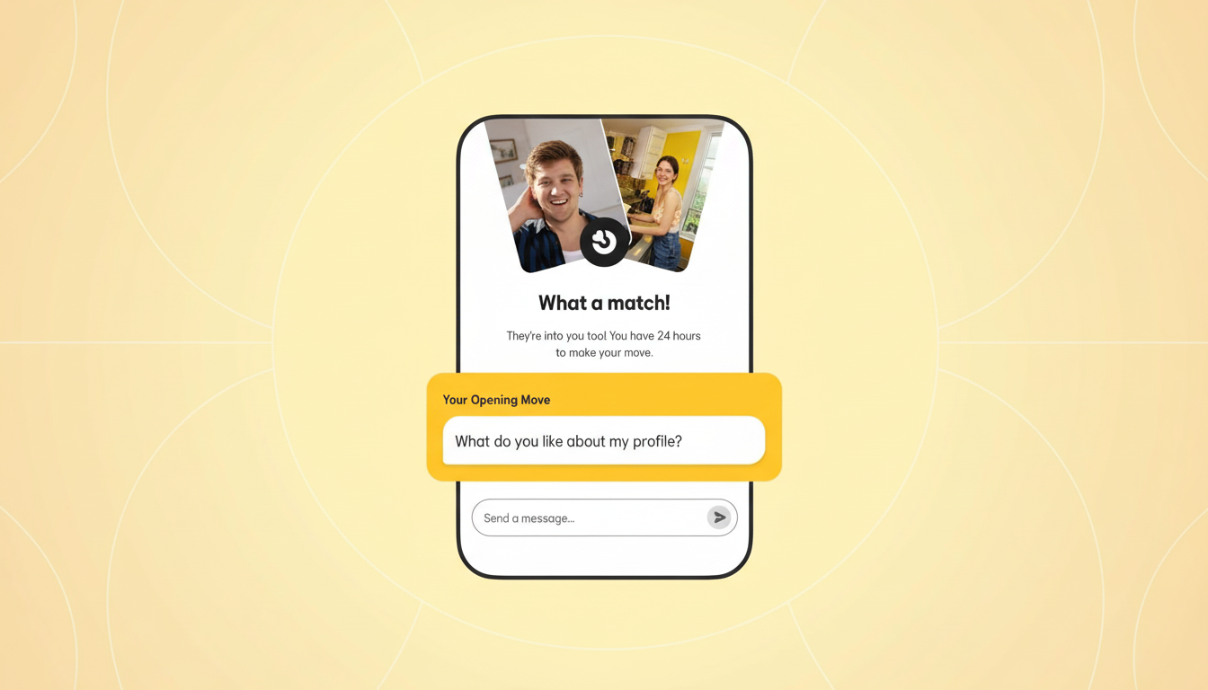 Bumble app screen showing expanded Opening Moves prompts