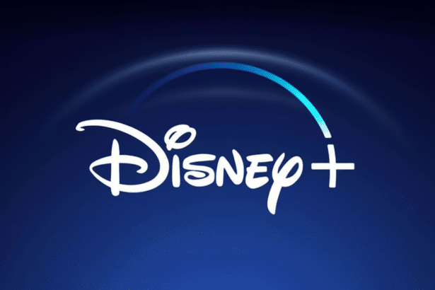 The Disney+ logo, featuring Disney in its classic script with a curved blue light arching over the i and s, followed by a plus sign. The logo is set a