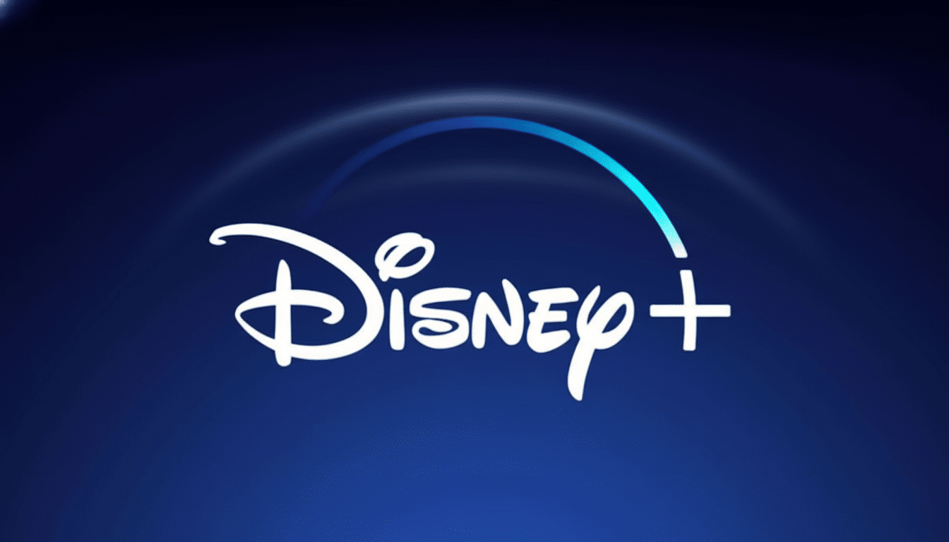 The Disney+ logo, featuring Disney in its classic script with a curved blue light arching over the i and s, followed by a plus sign. The logo is set a