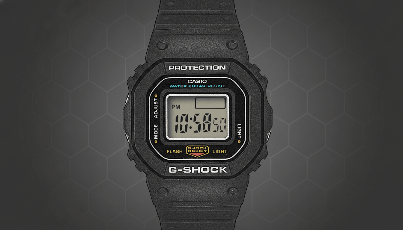 Rugged, shock-resistant mini G-Shock watch for worry-free everyday wear.