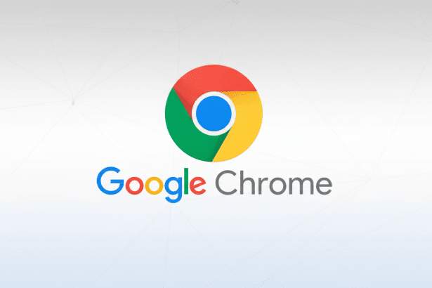 The Google Chrome logo with a professional light gray background featuring a subtle geometric pattern, resized to a 1 6:9 aspect ratio. Filename : googlechrome logoprofessional . png