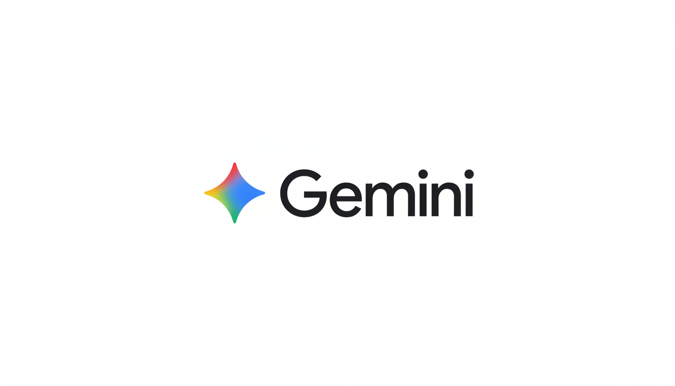 The Gemini logo, featuring a colorful, four-pointed star icon to the left of the word Gemini in a black sans-serif font, all set against a clean white background.