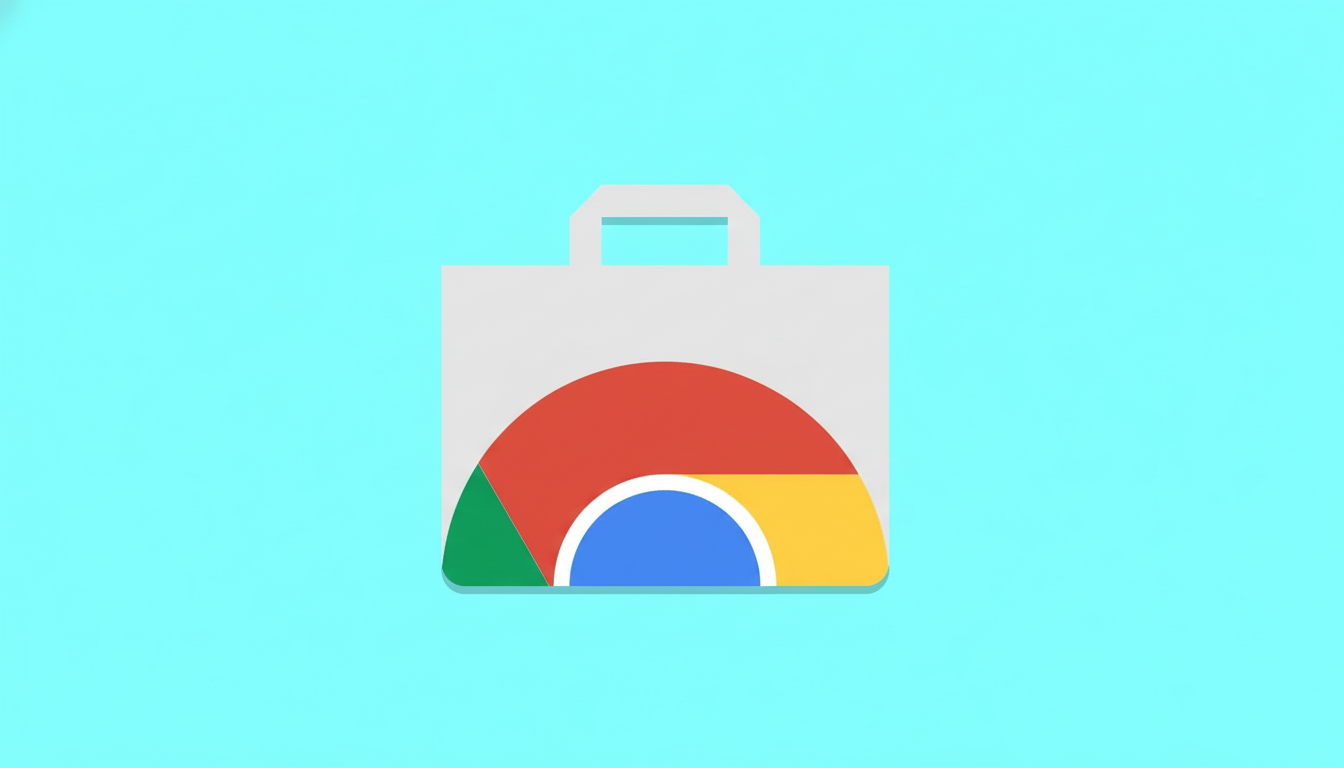 Chrome Web Store icon on a light blue background, resized to 1 6:9 aspect ratio. Filename : chromeweb storeicon 16x 9.png