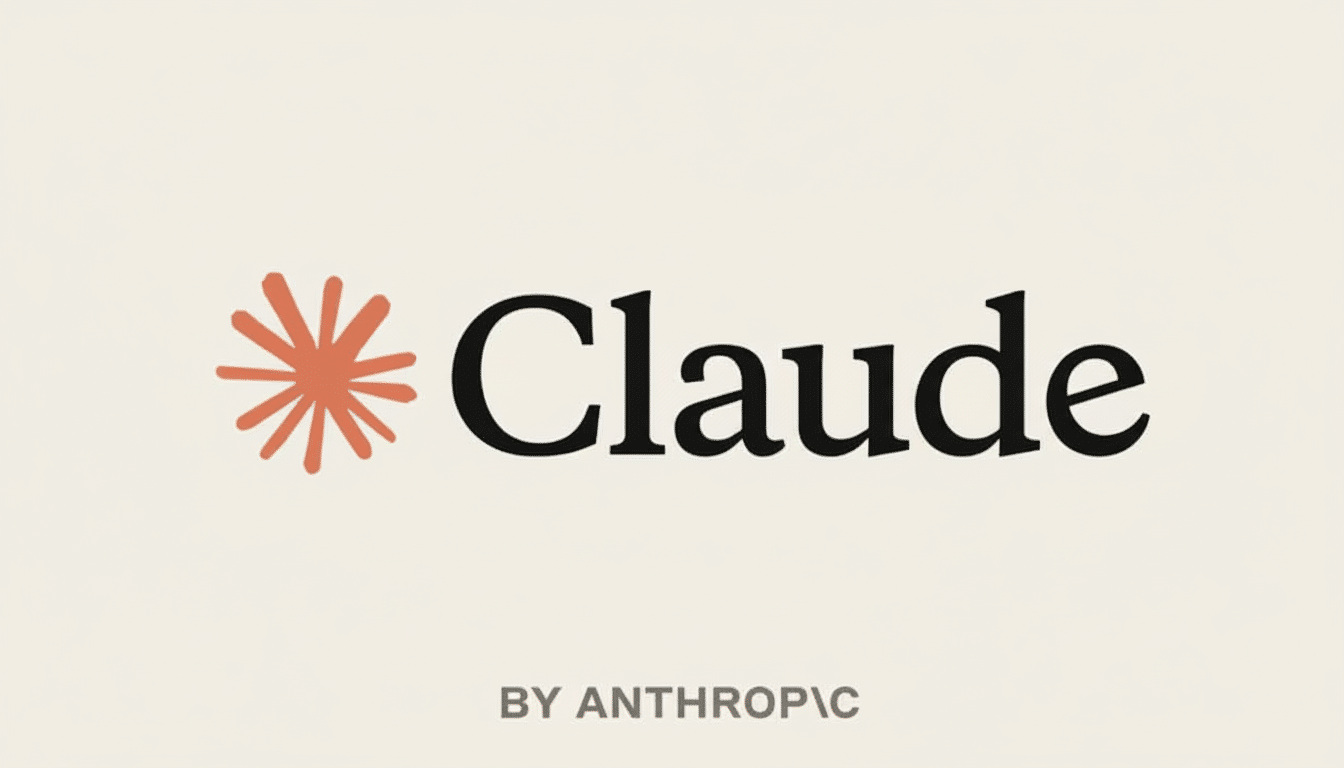 The Claude AI logo, featuring an orange starburst icon next to the word Claude in a black serif font, with BY ANTHROP IC in a smaller black font below