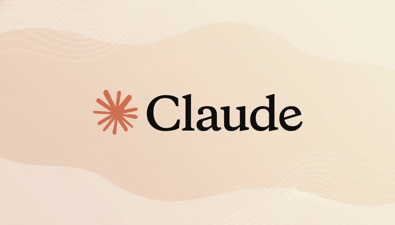 The Claude logo, featuring a stylized orange asterisk and the word Claude in black text , set against a soft, gradient background with subtle wave patterns. Filename : claude logoprofessional background.png