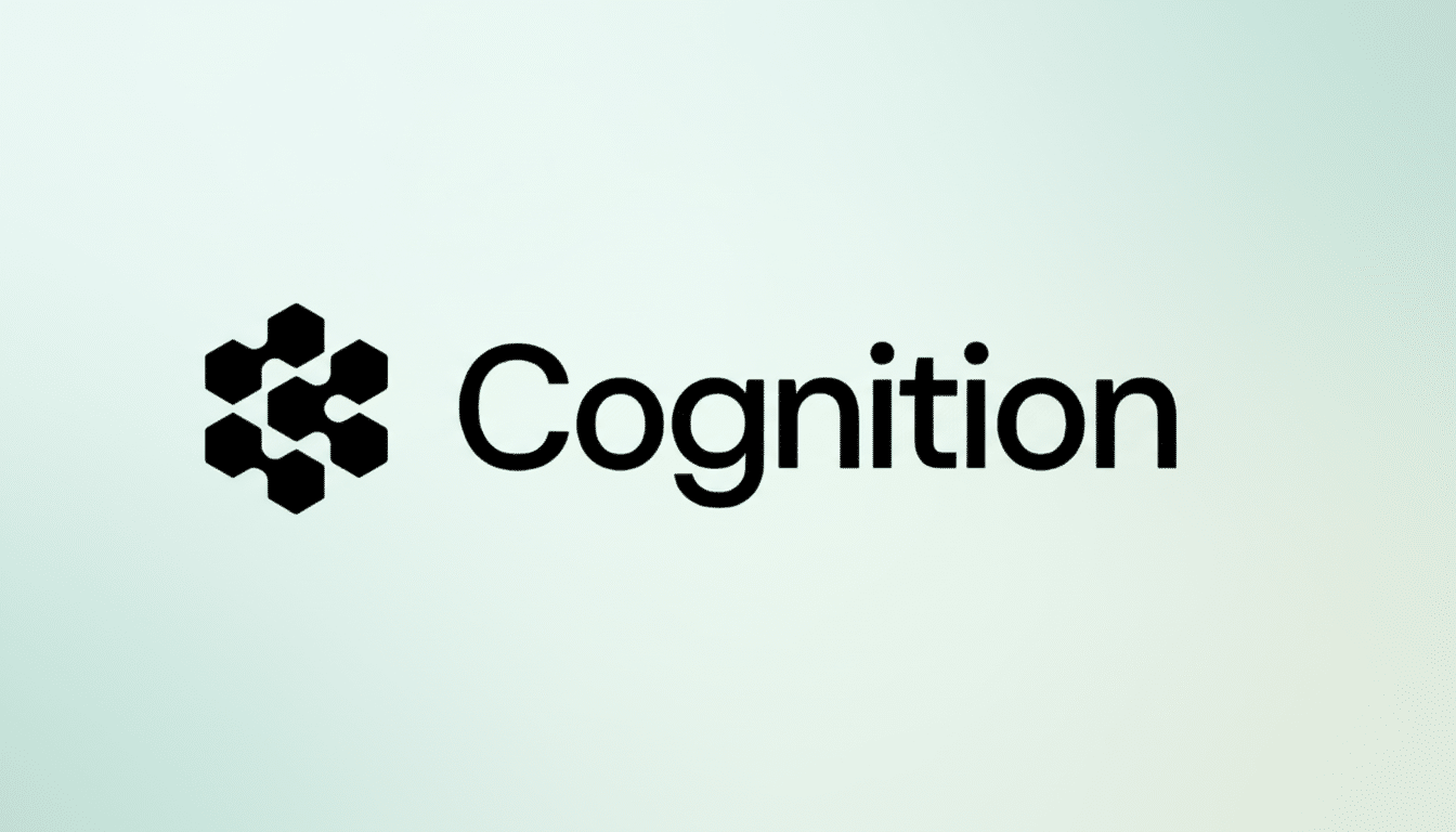 alt = The Cognition logo, featuring a black hexagonal pattern on the left and the word Cogn ition
