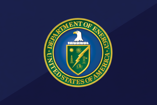 Department of Energy logo on a professional blue background.
