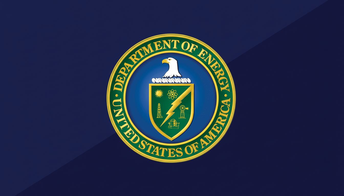 Department of Energy logo on a professional blue background.