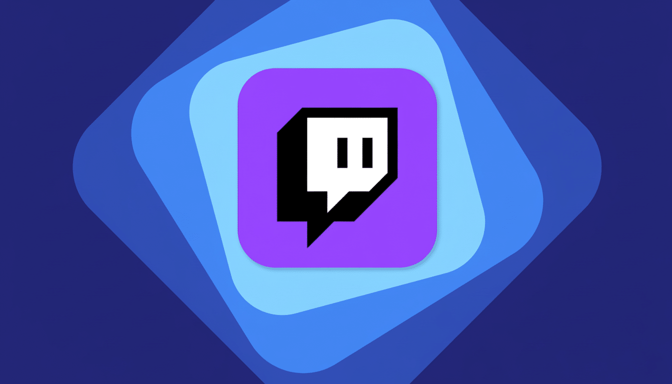 Twitch logo on a blue and purple gradient background, resized to 1 6:9 aspect ratio. Filename : twitchlogo 16 9. png