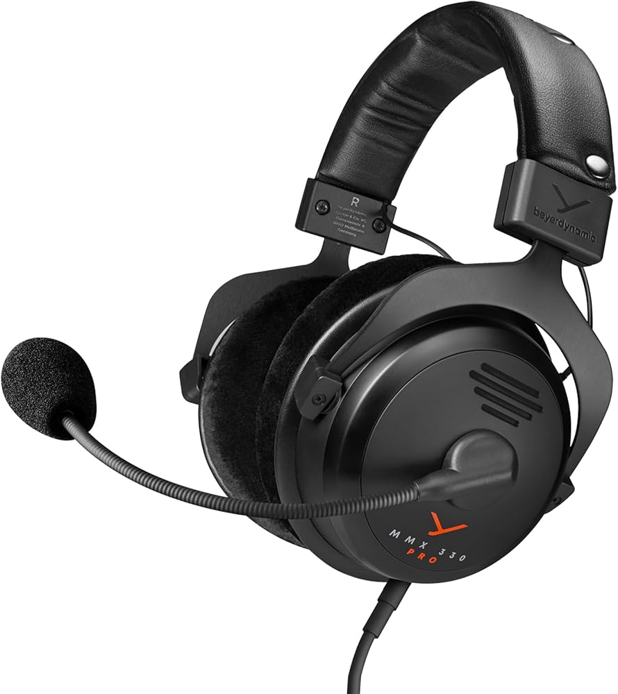 High-quality gaming headset with over-ear design and studio-grade audio features on desk